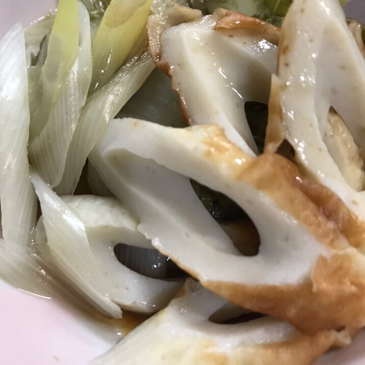 竹輪と白葱とオレンジ白菜のあっさり煮(^^)